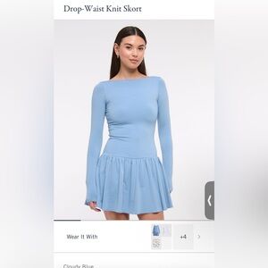 NWT Abercrombie & Fitch Cloudy Blue Long Sleeve Dress